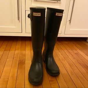 Black tall Hunter Boots size 8